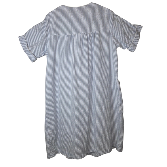 Fundamentals Blue and White Striped House Coat - Picture 2 of 3